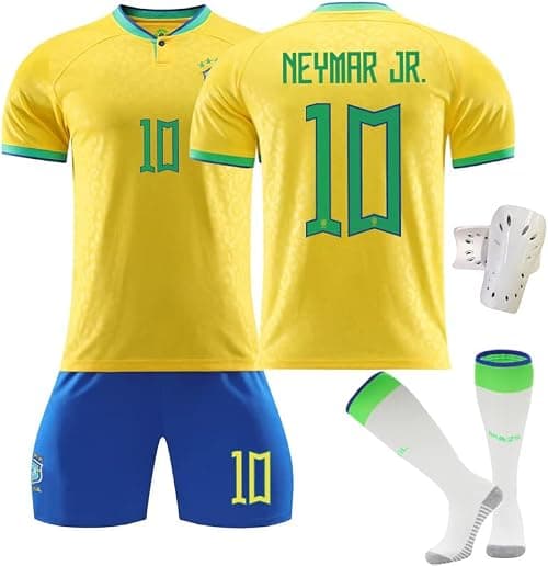 2023 Brazil NEYMAR #10 Official Replica Jersey Kit - Men's, Youth & Kids Soccer Training Set (T-Shirt, Shorts, Socks Combo) - Breathable Football Sports Outfit -B1 on Amazon.ae - Price Tracker