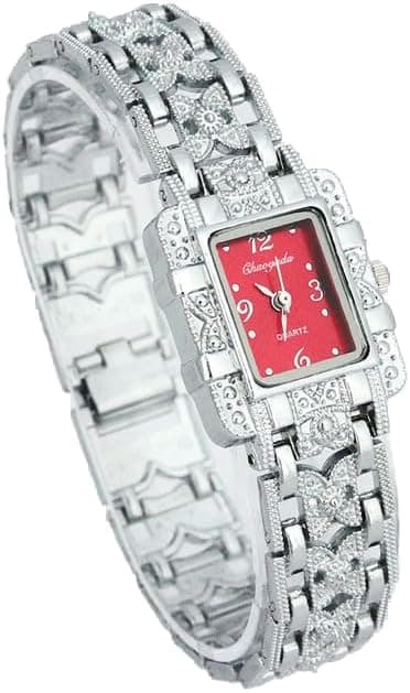 Watches - Women Watch Rectangle Dial Silver Stainless Steel Crystal Watches Fashion Quartz For Women ladies major Relojses Relojses on Amazon.ae - Price Tracker