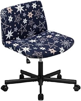 Highdi Armless Wide Office Desk Chair Cover, Printed Fabrics, Adjustable Swivel Wide Seat Chair Cover for Dressing Table and Ergonomic (Blue Star, 1 Piece) - Amazon.ae Price Tracker