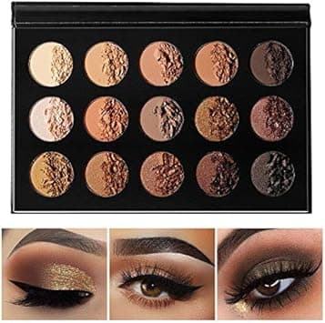 Nude Gold Eyeshadow Palette Natural Naked Smokey Warm Neutral 15 Shades, DE'LANCI Ultra-Blendable High Pigmented Matte Shimmer Matallic Long Lasting Waterproof Eye Shadow Pallet, Travel Size Makeup on Amazon.ae - Price Tracker