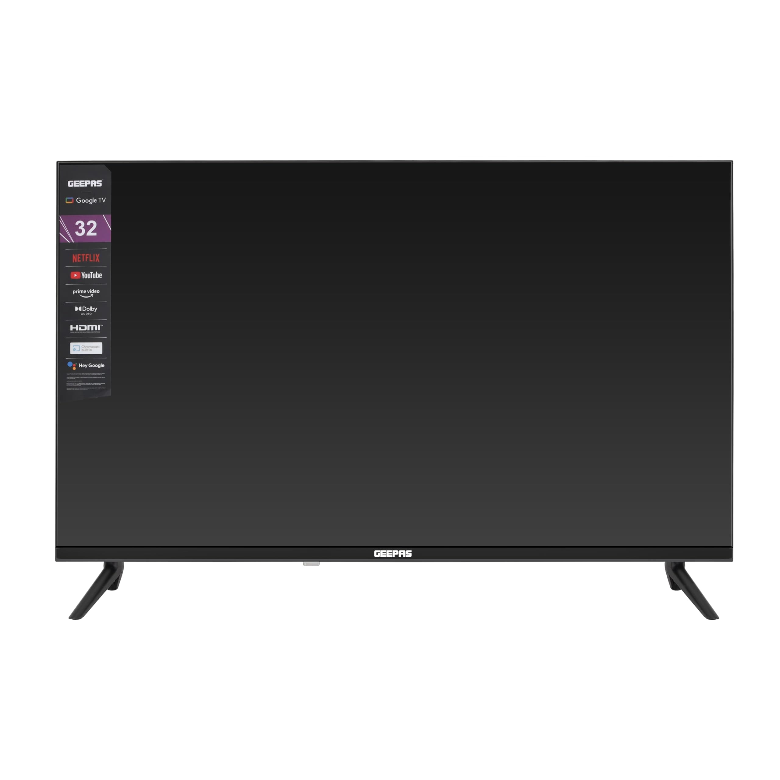 Geepas 32" Google TV- GLED3214SGXHD/ Dolby Audio, Ultra HD LED, Built In Chromecast/with Remote Control, HDMI and USB Ports/Licensed Contents and Pre-Installed Apps, Wi-Fi on Amazon.ae - Price Tracker