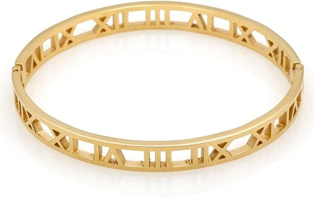Roman Numeral Series Hollow Carved Bracelet - Fashionable Women's Three-Color Roman Design - Best Deal Finder