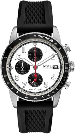 Fossil Men's Sport Tourer Chronograph Black Silicone Watch - Best Deal Finder