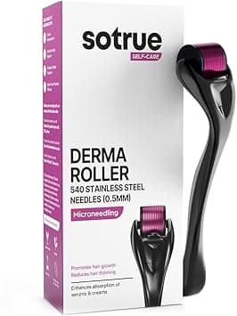 Sotrue Derma Roller For Hair Growth 0.5 mm With 540 Titanium Needles | Repairs Damaged Hair, Activates Hair Follicles | Reduces Acne Scars | Safe &amp; Effective To Use on Amazon.ae - Price Tracker