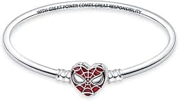 HappyStar 925 Sterling Silver Charm Bracelet for Pandora Charms, Snake Chain Bracelet Gift for Girls Mother Daughter（With a spacer bead） - متتبع أسعار Amazon.sa