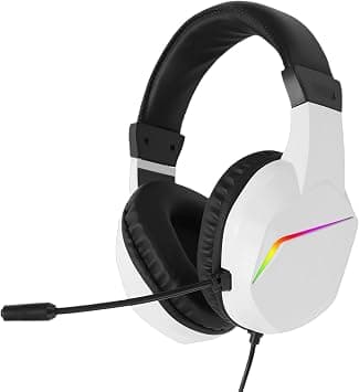 SENECESLI USB Wired Headset for PC, Noise Isolation Gaming Headphone with 7.1 Stereo Surround Sound & RGB Lighting, Memory Foam Cushion Flexible Noise Canceling Mic for PC, Gaming Console (White) على Amazon.ae - متتبع الأسعار