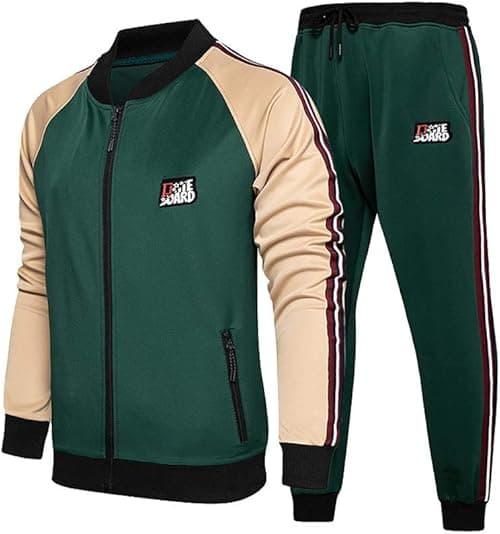 Litteking Men's Tracksuits 2 Piece Outfit Casual Long Sleeve Sweat Suit Set Full Zipper Sports Jogging Suits on Amazon.ae - Price Tracker
