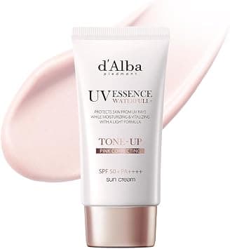 d'alba Piedmont Italian White Truffle Waterfull Tone-up Sunscreen, pure and Vegan hybrid pink tinted moisturizer, glow and brightening sunscreen, gentle and safe use sunscreen - Best Deal Finder