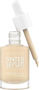 Catrice Nude Drop Tinted Serum Foundation, No. 001N, Nude, Long-Lasting, Mattifying, Natural, for Sensitive Skin, Vegan, Oil-Free, Perfume, No Alcohol, Pack of 1 (30 ml) on Amazon.ae - Price Tracker