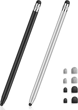 Stylus Pens for Touch Screens, Universal Tablet Pen Capacitive 2 in 1 Stylus for iPhone/iPad/pro/Mini/Air/Samsung/Tablet with 6 Replace Tips Black+Yellow on Amazon.ae - Price Tracker