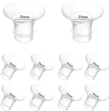 10Pcs Breast Pump Flange Insert 13/15/17/19/21mm*2 Compatible with Momcozy M5/M9/M6/V2 Pro/ V2 pro/S12 Pro/S9 Pro/Spectra/Medela/eufy/Elvie/Lansinoh/Paruu P10 Breast Pump,and Most 24mm Shields on Amazon.ae - Price Tracker