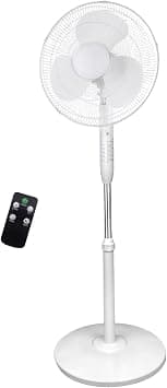 Pedestal Fan with Remote Control 16" Floor Fan Adjustable Oscillating Standing Fan Less Noise Cooling Fan Stand Up Fans for Bedroom Living Room Home Office (White) on Amazon.ae - Price Tracker