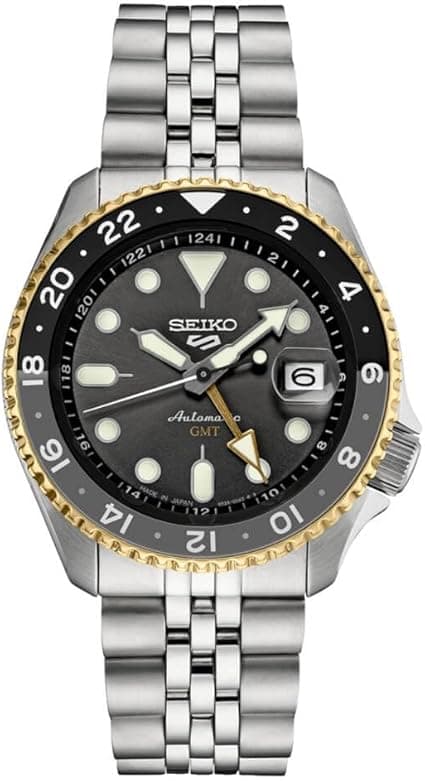SEIKO SSK021 Automatic Watch for Men - 5 Sports Collection - Men's Sport Watch, Stainless Steel, Charcoal Dial, GMT Hand - Water-Resistant 100M on Amazon.ae - Price Tracker