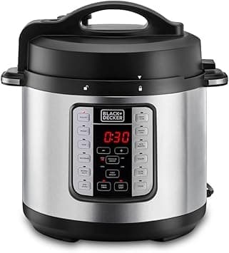 Black & Decker 1000W 6L Electric Pressure Cooker 7in1, With 12 Smart Programs 9 Safety Features Dishwasher Safe with Accessories, For Quick and Easy Meals PCP1000-B5 2 Years Warranty on Amazon.ae - Price Tracker