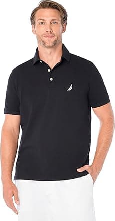 Nautica mens Short Sleeve Solid Stretch Cotton Pique Polo Shirt Polo Shirt on Amazon.ae - Price Tracker