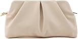 Women Clutch Bag Dressy Formal Handbag Pleated PU Clutch Purse Detachable Chain Crossbody Bag - Best Deal Finder