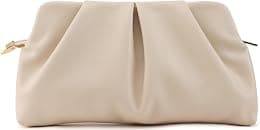 Women Clutch Bag Dressy Formal Handbag Pleated PU Clutch Purse Detachable Chain Crossbody Bag - Best Deal Finder