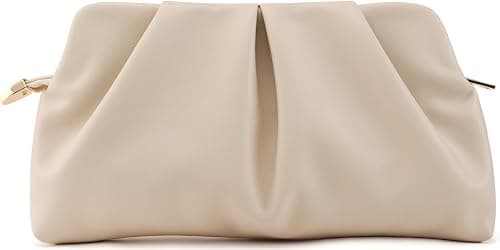 Women Clutch Bag Dressy Formal Handbag Pleated PU Clutch Purse Detachable Chain Crossbody Bag on Amazon.ae - Price Tracker