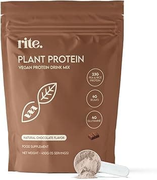 Rite. Performance Protein - Vegan Protein Powder with 23g Plant-Based Protein, 4g BCAAs & 4g L-Glutamine. Perfect anytime & post workout. Tastes great with just water! Chocolate Flavour (15 Servings). on Amazon.ae - Price Tracker