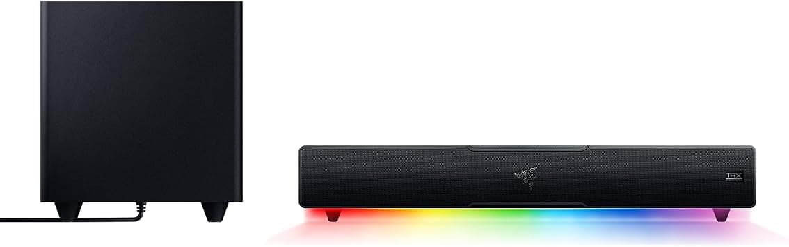 Razer Leviathan V2 PC Gaming Soundbar with Subwoofer, THX Spatial Audio, Compact Desktop Form Factor, Multi-driver PC Soundbar and Subwoofer, Bluetooth 5.2 - Black على Amazon.ae - متتبع الأسعار