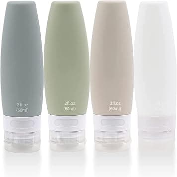 THMINS 60ml Silicon Travel Bottles,Toiletries Tsa Approved Travel Size Containers BPA Free Leak Proof Travel Tubs Refillable Liquid Travel Accessories for Shampoo and Lotion Soap… - Best Deal Finder