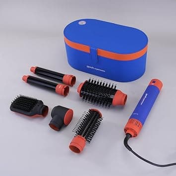 ENZO EN-4133 6-in-1 Hair Dryer Brush & Multi Styler – Ionic Hot Air Blow Dryer, Hair Straightener, Curler & Volumizing Brush – Blue - Intl Version on Amazon.ae - Price Tracker