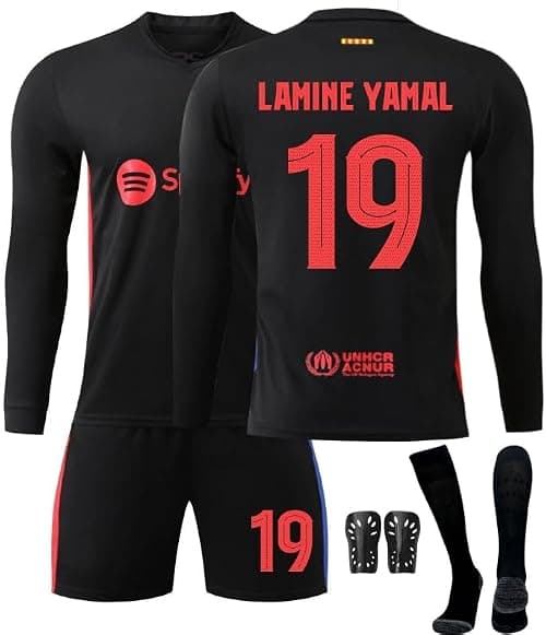 2024/25 Away BAR Football Jersey Kit–LAMINE YAMAL #19 Champion Edition–Soccer Uniform Set with Shorts,Socks&Knee Pads–Athletic Training Gift for Men,Youth&Boys(16–3XL),Long sleeves على Amazon.ae - متتبع الأسعار