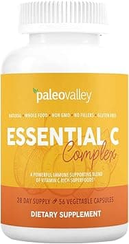 Paleovalley: Essential C Complex - Vitamin C Food Supplement with Organic Superfoods for Immune Support - 1 Pack - 450 mg per Serving - No Synthetic Ascorbic Acid - No GMO, Fillers or Gluten on Amazon - Best Deal Finder