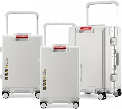 Luggage Set 3 Piece Hardside Spinner Suitcase White ABS 20/24/28 inch 360 Spinner Wheels Lightweight Travel Checked Carry On ABS Standard White على Amazon.ae - متتبع الأسعار