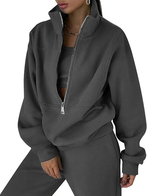 Eisctnd 2-Piece Fleece Sweatsuit Set for Women, Long-Sleeved Sweatshirt and Jogging Pants, Tracksuit, 2026, Trendy on Amazon.ae - Price Tracker