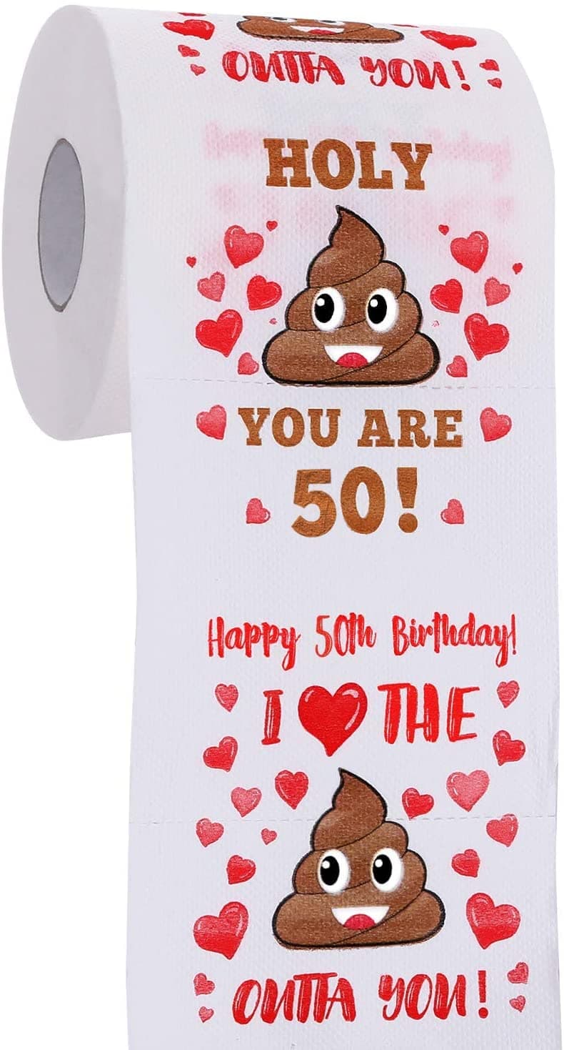AOZITA 50th Birthday Gifts for Women Men, Happy Prank Toilet Paper, 50th Birthday Decor, Party Supplies Favors, Funny Gag Gifts Novelty Bday Present for Him, Her, Friends, 380 Sheets & 3 Layers on Amazon.ae - Price Tracker