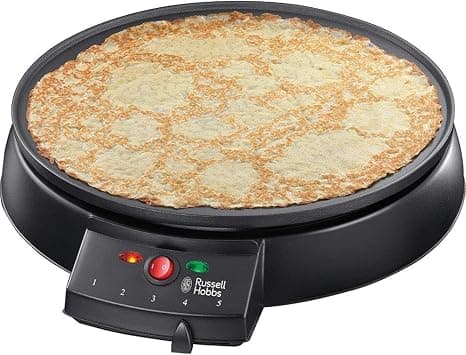 Russell Hobbs Electric Non-Stick Dosa Maker, Omelette, Fiesta Crepe, Pancake, Rigag and Anjero Makers, Nonstick Hot Plate with Variable Temperatures and Utensils Included, 20920 (Black) - Best Deal Finder