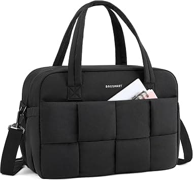 BAGSMART Gym Bag for Women, Personal Item Puffer Duffle Bag, Weekender Overnight Carry On Tote Handag for Travel, Black, Medium, Travel Duffle Bag and Gym Bag on Amazon.ae - Price Tracker