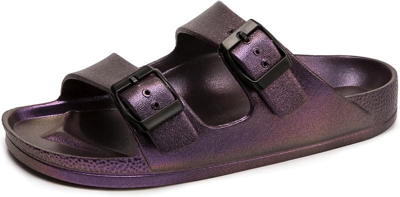 FUNKYMONKEY Women's Comfort Slides Double Buckle Adjustable EVA Flat Sandals on Amazon.ae - Price Tracker