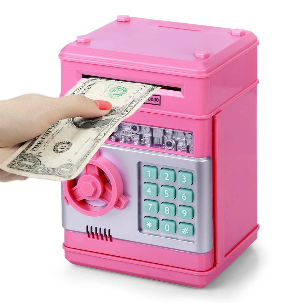 Refasy Piggy Bank for Girls & Boys, 4-11 Years - Electronic ATM Money Bank for Kids & Adults, Safe Coin Bank Toy, Pink on Amazon.ae - Price Tracker