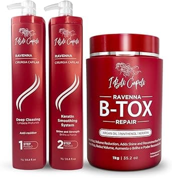 I Belli Capelli Ravenna Professional Keratin Hair B-tox -Cirugia Capilar para el Cabello, Smoothing, B-tox Hair Treatment, Celulas Madres Para el Cabello-Straightener System 3x1L 105.8oz on Amazon.ae - Price Tracker