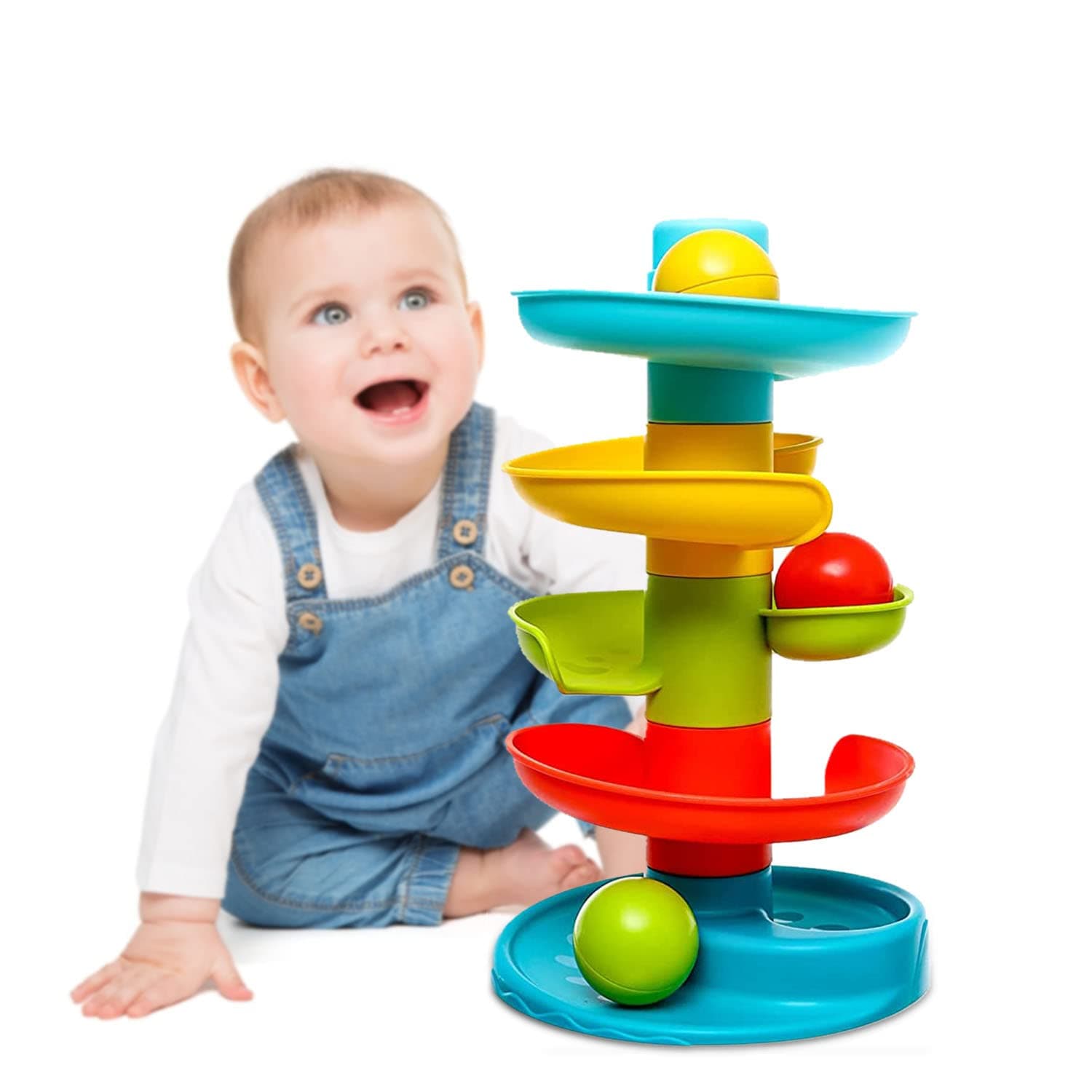 Baybee Baby Ball Tower for Toddlers, Ball Drop and Roll Swirling Tower with 4 Tier & 3 Balls | Educational Development Activity Toys for Kids | Ball Tower Ramp Toys for Baby 1 2 3 4 Years on Amazon.ae - Price Tracker