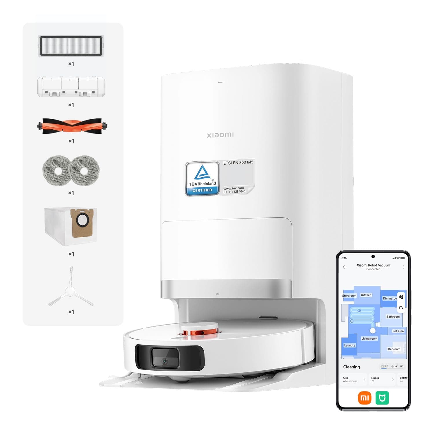 Xiaomi Robot Vacuum X20+ With All-In-One Smart Base Station 6000Pa Suction Power, LDS Laser Navigation, Voice Control, Wet & Dry 4 L 30 W C101 White on Amazon.ae - Price Tracker