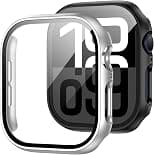 JZK 2 Pack Case with Tempered Glass Screen Protector for Apple Watch Series 11(2025) Series 10 42mm,Slim Guard Full Coverage Hard PC Ultra-Thin Cover for iWatch 11/10 42mm Accessories,Black+Silver - Best Deal Finder