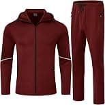 TBMPOY Men's Tracksuits Hoodied 2 Piece Track Suits Set Full Zip Up Warm Jogging Sports Sweatsuits - Best Deal Finder