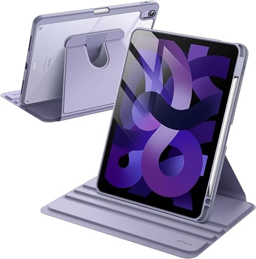 JETech 360° Rotating Case for iPad Air 11" M4/M3/M2, Air 5/4 10.9", Purple | Cover for iPad Air 11" (2026-2024) & Air 5/4 10.9" (2022/2020), Multi-Angle Stand, Clear Back, Pencil Holder on Amazon.ae - Price Tracker