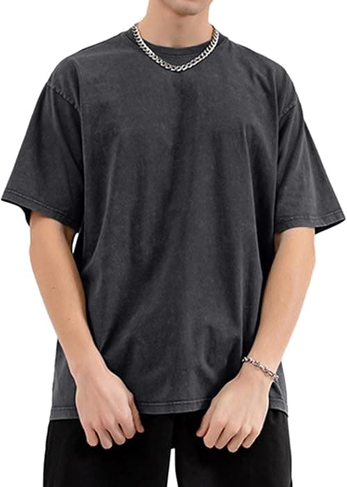 KEEPSHOWING Mens Oversized T Shirts Acid Wash Loose Fit Vintage Washed Tee Shirt Short Sleeve Streetwear Casual T-Shirts on Amazon - Best Deal Finder