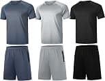 RPOVIG Shirts Shorts Workout Set:Men's 3 Pack Clothes Short set outfits Gym Active Athletic Basketball - Best Deal Finder