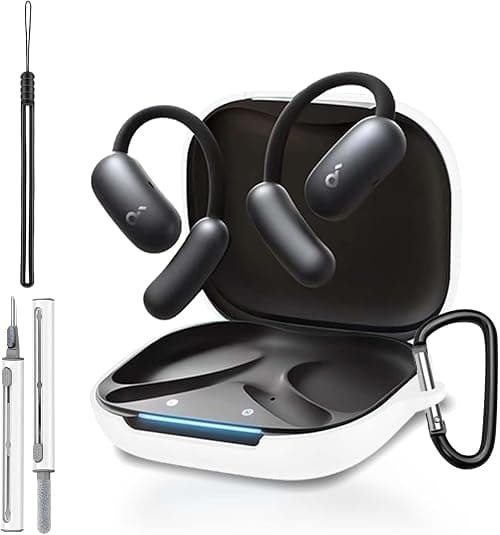 for Anker Soundcore AeroFit 2 Case Cover, Full Protective Silicone Skin Cover for Soundcore AeroFit 2 by Anker,with Keychain & Lanyard and Cleaner Kit, Front LED Visible, White on Amazon.ae - Price Tracker