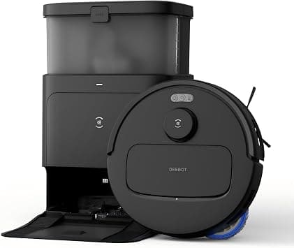 ECOVACS N30 PRO OMNI Robot Vacuum Cleaner with Station, Robot Vacuum Cleaner 10000Pa, Hot Water Cleaning and Drying, ZeroTangle 2.0 Brush, 9 mm Skid Lifting, Automatic Emptying, Black - Best Deal Finder
