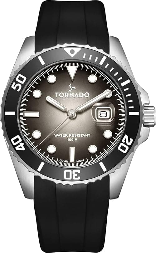 Tornado Lumina Analog Men’s Watch T22001-SSBB – 42mm Smoke Grey Dial, Japanese Quartz, Stainless-Steel Case, Ceramic Bezel, Black Silicone Strap, 10ATM, 3-Year Warranty-T22001-SSBB on Amazon.ae - Price Tracker