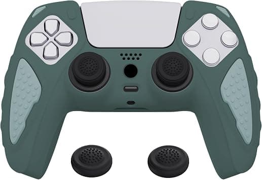 PlayVital Silicone Case for PS5 Non-Slip Rubber Case for PS5 Controller Protective Soft Touch with Caps for Joysticks for PS5 Controller - Knight Edition (Templeton Grey & Jade Grey) on Amazon.ae - Price Tracker