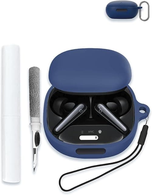 Case for Soundcore Liberty 4 Pro by Anker, Noise Cancelling Wireless Earbuds,WUNIAK Soft Silicone Protective Portable Scratch Shock Resistant Shell with Cleaner Kit & Carabiner & Lanyard,Blue على Amazon.ae - متتبع الأسعار