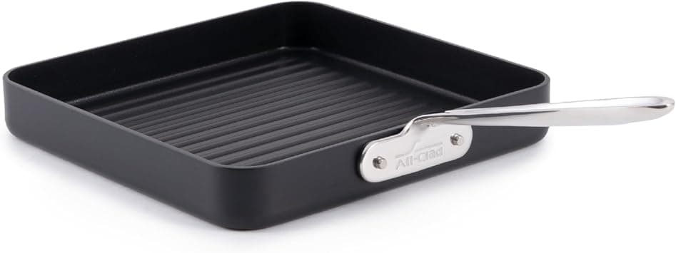 All-Clad HA1 Hard Anodized Nonstick Grill 11x11 Inch Oven Safe 350F Pots and Pans, Cookware Black on Amazon.ae - Price Tracker