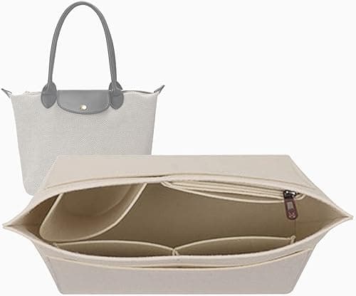 Lckaey tote bag organizer insert for Longchamp le pliage large tote insert felt purse zipper bag organizer 1028beige-S on Amazon.ae - Price Tracker
